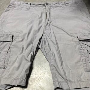 Kenneth Cole Silver Cargo Shorts with Relaxed Fit